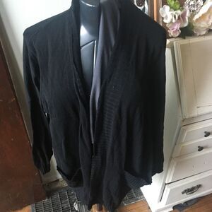 Chelsea28 M/L Stitchfix black open front cardigan